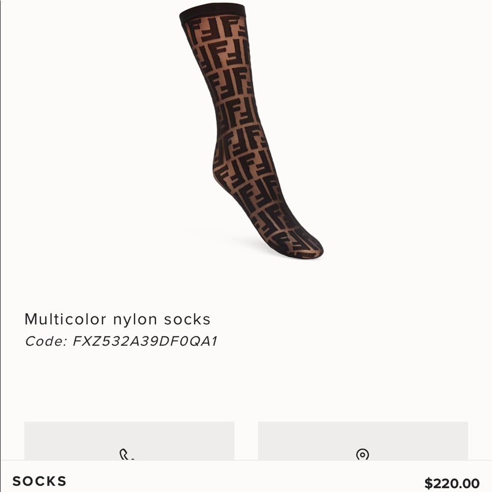 New Fendi Black Sheer Socks